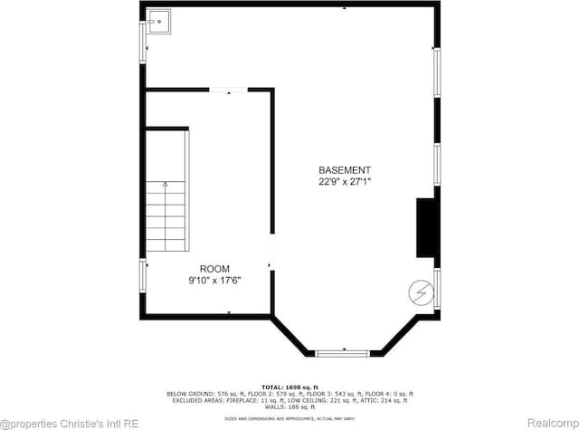 3801 Vicksburg St, Detroit, MI 48206 - view of property floor plan
