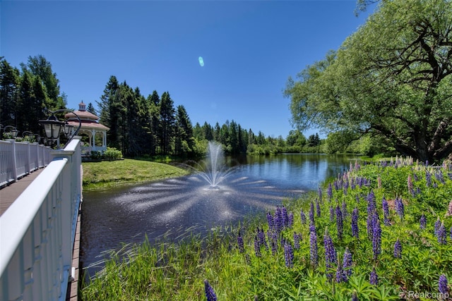 24559 S Klingville Rd, Chassell, MI 49916 - water view featuring a gazebo