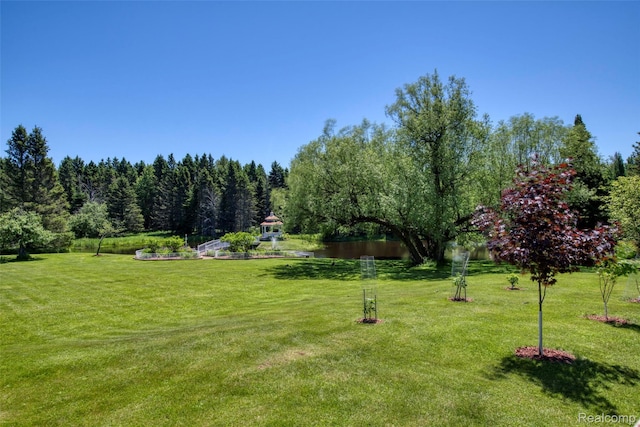 24559 S Klingville Rd, Chassell, MI 49916 - view of green lawn featuring a water view