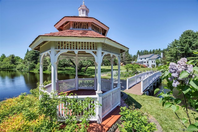24559 S Klingville Rd, Chassell, MI 49916 - dock with a gazebo and a water view