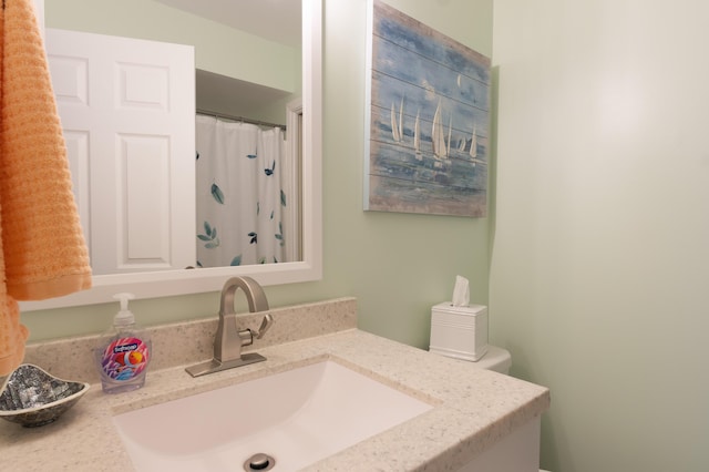 22770 Oak St, Pierson, MI 49339 - bathroom with vanity and curtained shower