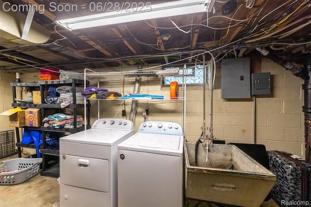 31718 W Chicago St, Canton, MI 48150 - laundry area with electric panel and washing machine and dryer