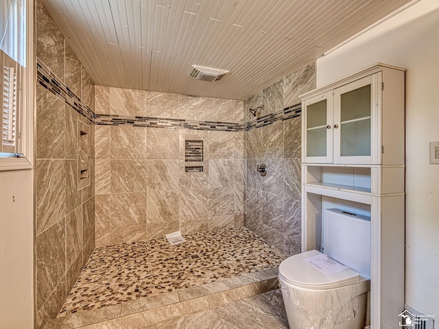 3375 Clinton Way, Jackson, MI 49201 - full bath featuring a tile shower and wooden ceiling