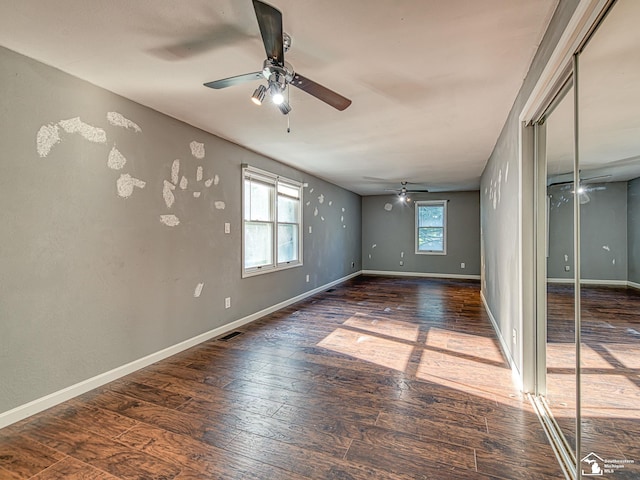 3375 Clinton Way, Jackson, MI 49201 - empty room featuring ceiling fan and hardwood / wood-style flooring