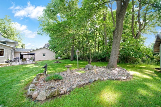 5933 Mccain Rd, Jackson, MI 49201 - view of green lawn with a patio