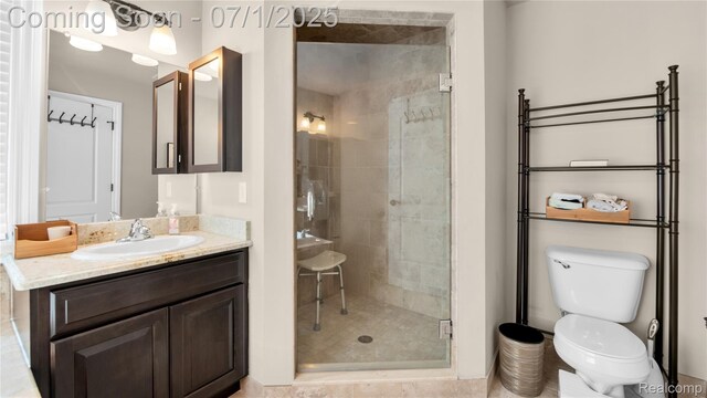 19492 Springbrook Dr, Macomb, MI 48044 - bathroom featuring a shower stall and vanity