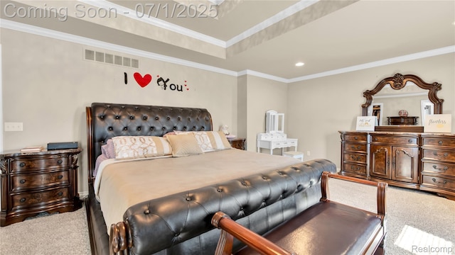 19492 Springbrook Dr, Macomb, MI 48044 - carpeted bedroom featuring ornamental molding and recessed lighting