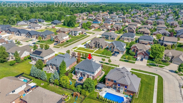 19492 Springbrook Dr, Macomb, MI 48044 - aerial view of property and surrounding area with nearby suburban area