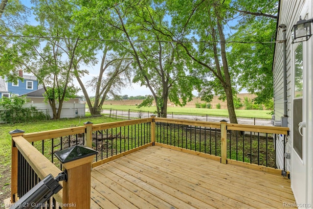 1587 Reo Ave, Lincoln Park, MI 48146 - deck featuring a fenced backyard and a view of countryside