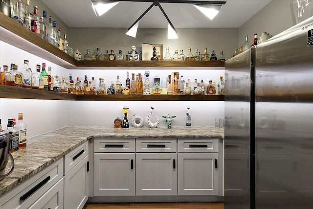 1988 Christenbury Ct, Rochester, MI 48306 - indoor dry bar featuring freestanding refrigerator
