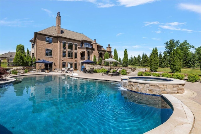 1988 Christenbury Ct, Rochester, MI 48306 - view of pool featuring a patio area and a pool with connected hot tub