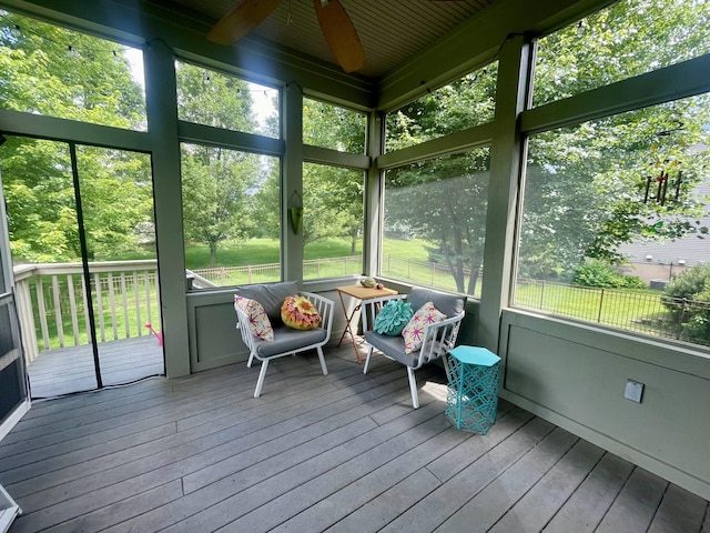 3643 Waterway Ct, Grass Lake, MI 49240 - sunroom / solarium with a ceiling fan and healthy amount of natural light