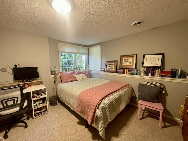 3643 Waterway Ct, Grass Lake, MI 49240 - bedroom featuring a textured ceiling, carpet floors, and an office area