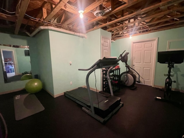 3643 Waterway Ct, Grass Lake, MI 49240 - exercise room featuring baseboards