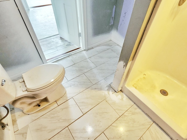 730 W Mohawk Trl, White Cloud, MI 49349 - full bath with marble finish floors and a stall shower
