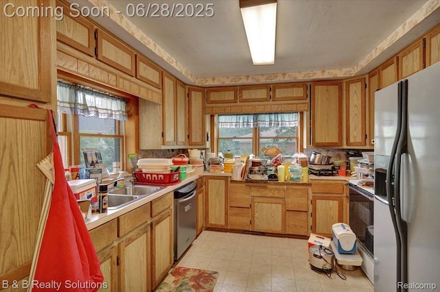 3423 Nichols Rd, Auburn Hills, MI 48326 - kitchen with white appliances, light countertops, and healthy amount of natural light