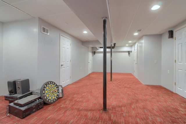 13947 Ashurst St, Livonia, MI 48154 - finished basement with carpet flooring and recessed lighting