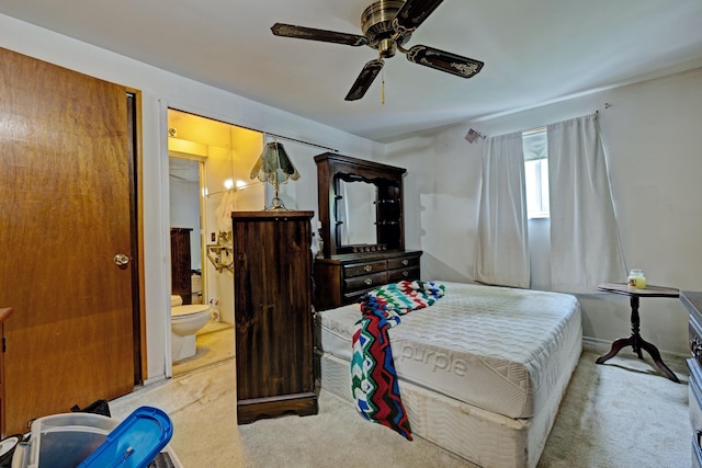 3618 Rohr Rd, Lake Orion, MI 48359 - bedroom with carpet floors, ensuite bath, and a ceiling fan