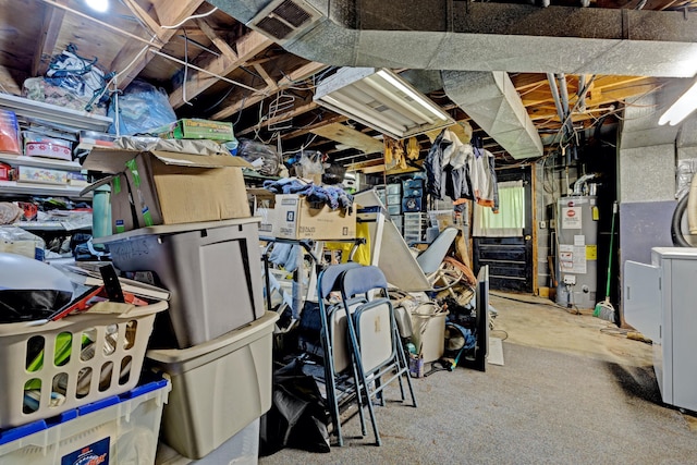 3618 Rohr Rd, Lake Orion, MI 48359 - unfinished basement with gas water heater and washer / clothes dryer