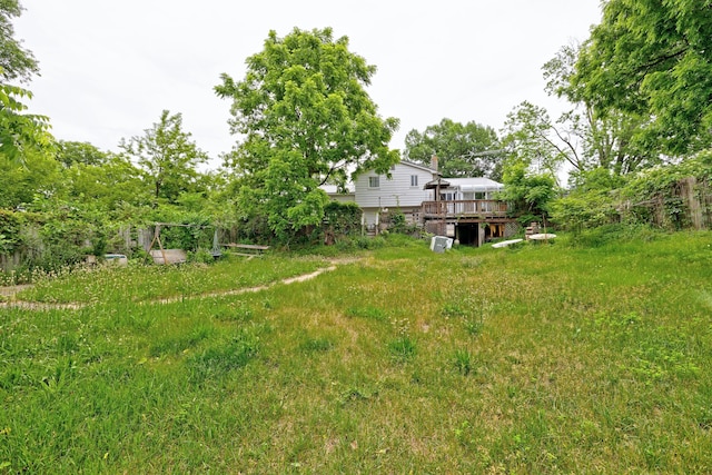 3618 Rohr Rd, Lake Orion, MI 48359 - view of yard featuring a wooden deck
