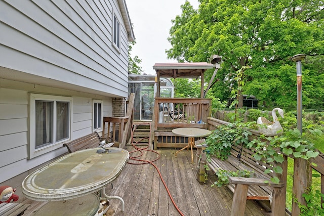 3618 Rohr Rd, Lake Orion, MI 48359 - deck featuring a sunroom