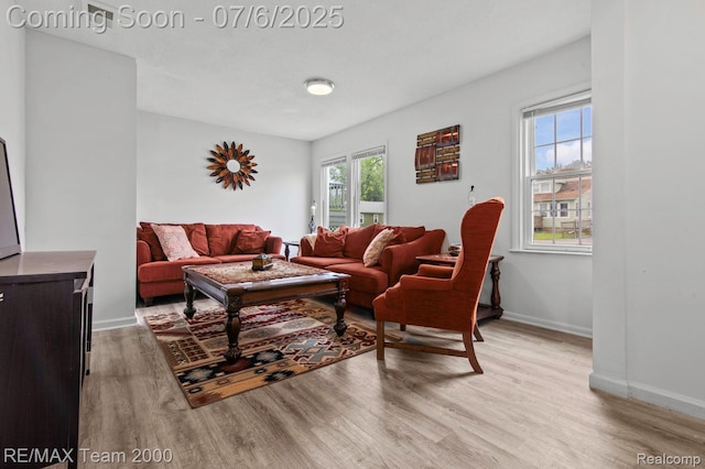 3277 9th St, Monroe, MI 48162 - living room featuring light wood-style flooring and baseboards