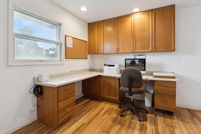 200 Begole Rd, Milan, MI 48160 - office featuring built in study area, light wood-style flooring, and recessed lighting