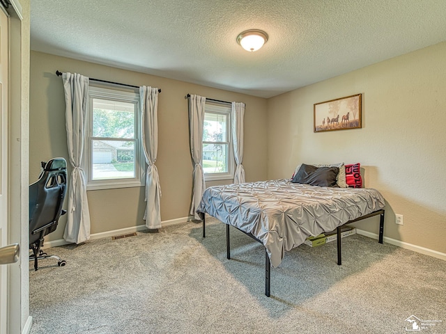 8299 Galloway Dr, Lambertville, MI 48144 - bedroom with a textured ceiling and carpet floors