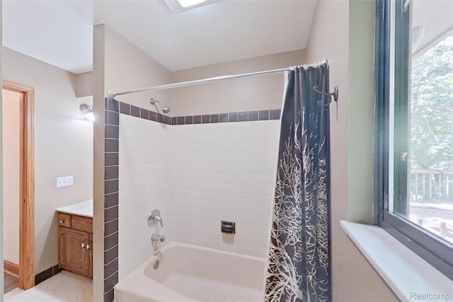 11589 Lombardy Ct, Pinckney, MI 48169 - bathroom with shower / bath combination with curtain and vanity