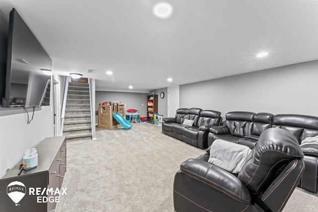 7226 Junction Rd, Frankenmuth, MI 48722 - home theater with carpet flooring and recessed lighting