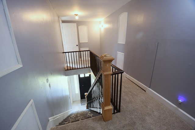 514 N Kalamazoo St, Paw Paw, MI 49079 - stairs with carpet floors and baseboards