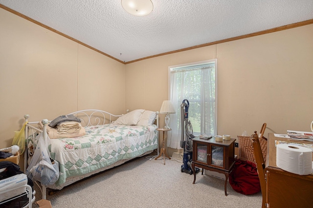 405 W Osborne Rd, Delton, MI 49046 - carpeted bedroom with ornamental molding and a textured ceiling