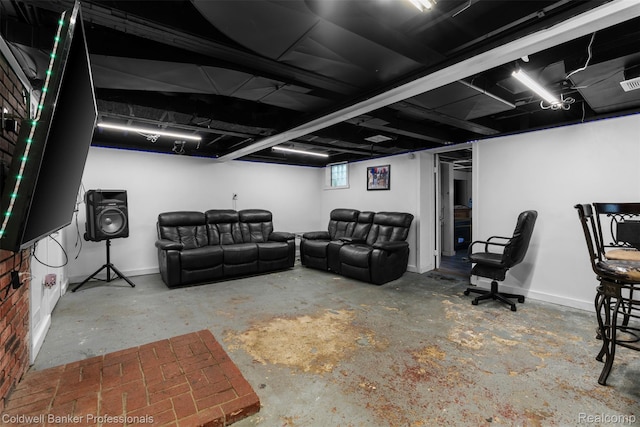 22355 Curie Ave, Warren, MI 48091 - living area featuring unfinished concrete flooring