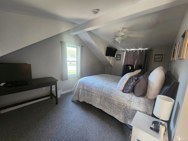 295 Grove St, Manitou Beach, MI 49235 - carpeted bedroom with vaulted ceiling and baseboards