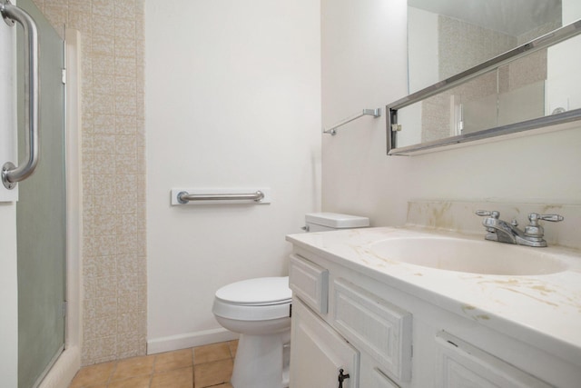 3841 Greenleaf Cir, Kalamazoo, MI 49008 - bathroom with a shower stall, vanity, and tile patterned flooring