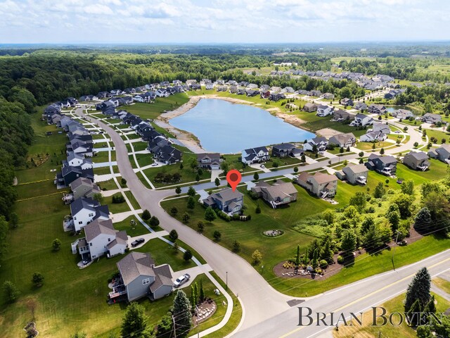 9633 Waterstone Dr, Byron Center, MI 49315 - aerial perspective of suburban area featuring a nearby body of water