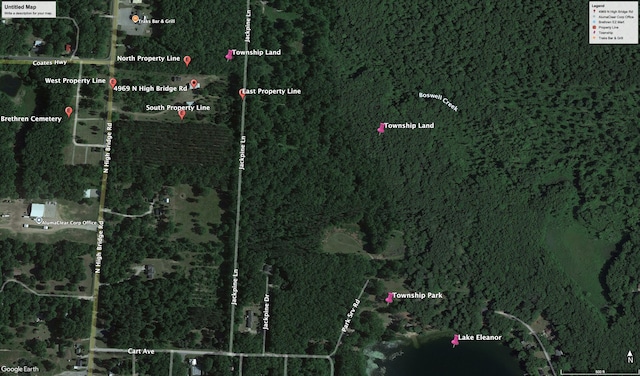 4969 N Highbridge Rd, Brethren, MI 49619 - aerial map of property and surrounding area