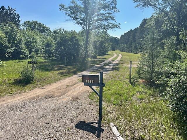 4969 N Highbridge Rd, Brethren, MI 49619 - view of dirt / gravel road featuring a forest view