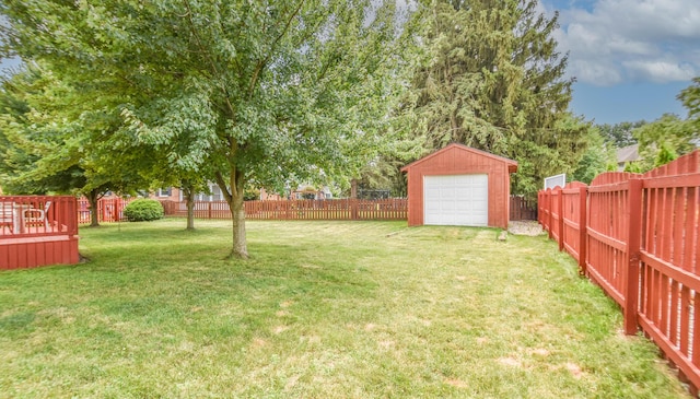 215 W State St, Coldwater, MI 49036 - fenced backyard featuring a shed and a detached garage