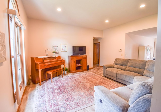 215 W State St, Coldwater, MI 49036 - living area with wood finished floors and recessed lighting