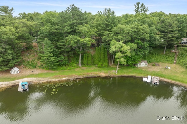 7985 Island View Dr, Newaygo, MI 49337 - view of property location with a large body of water and a heavily wooded area