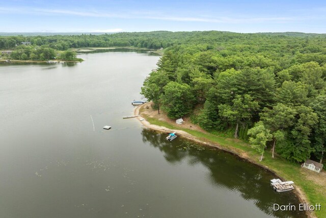 7985 Island View Dr, Newaygo, MI 49337 - view of property location with a large body of water and a heavily wooded area