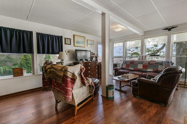 68534 Hill St, Sturgis, MI 49091 - living area with wood finished floors and wood walls