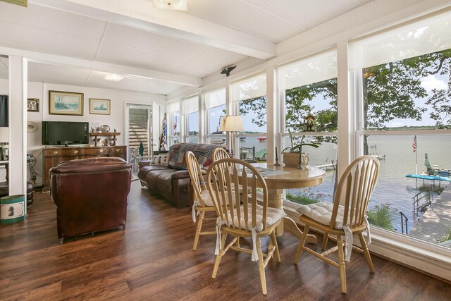 68534 Hill St, Sturgis, MI 49091 - sunroom / solarium featuring beamed ceiling