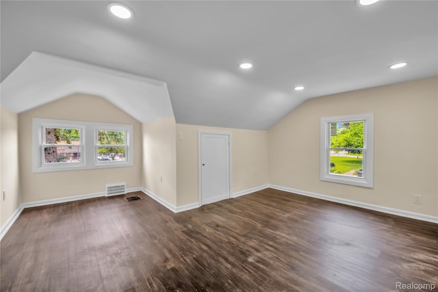 134 W Auburn Rd, Rochester, MI 48307 - bonus room featuring vaulted ceiling, dark wood-type flooring, and recessed lighting