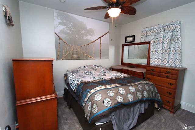 6257 E Dunbar Rd, Monroe, MI 48161 - carpeted bedroom featuring baseboards and ceiling fan