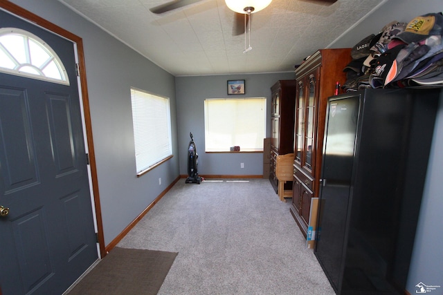6257 E Dunbar Rd, Monroe, MI 48161 - carpeted foyer entrance featuring healthy amount of natural light and a ceiling fan