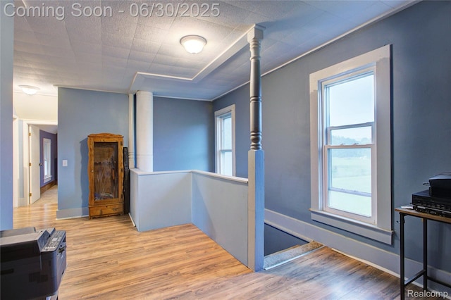 3092 Dillon Rd, Flushing, MI 48433 - hall with an upstairs landing and wood finished floors