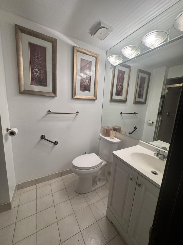 28902 Creek Bend Dr, Farmington Hills, MI 48331 - full bathroom with vanity, tile patterned flooring, and a stall shower