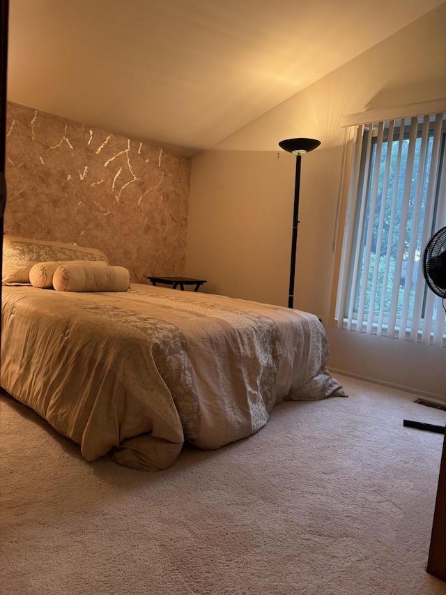 28902 Creek Bend Dr, Farmington Hills, MI 48331 - bedroom featuring carpet floors and vaulted ceiling